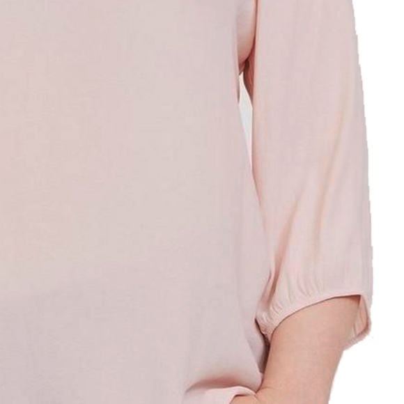 Torrid Blush Pink Shirred Smocked Crepe Flowy Top Blouse Shirt - Picture 6 of 11